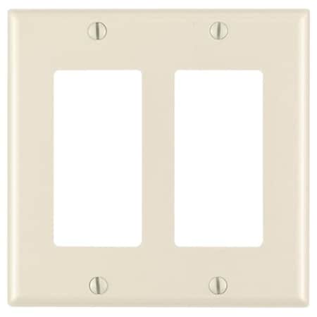 Leviton Leviton Mfg 001-80409-00T Light Almond 2 Gang Decora Wall Plate 001-80409-00T